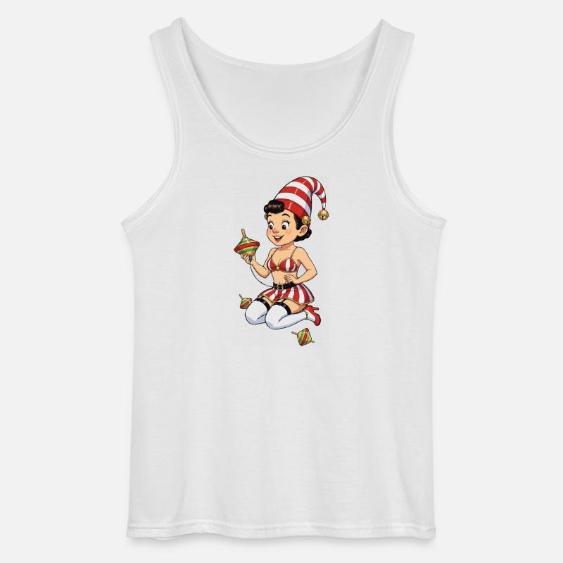 Leprechaun-Mädchen mit Kreisel - Gildan Männer Tank Top - Weiß