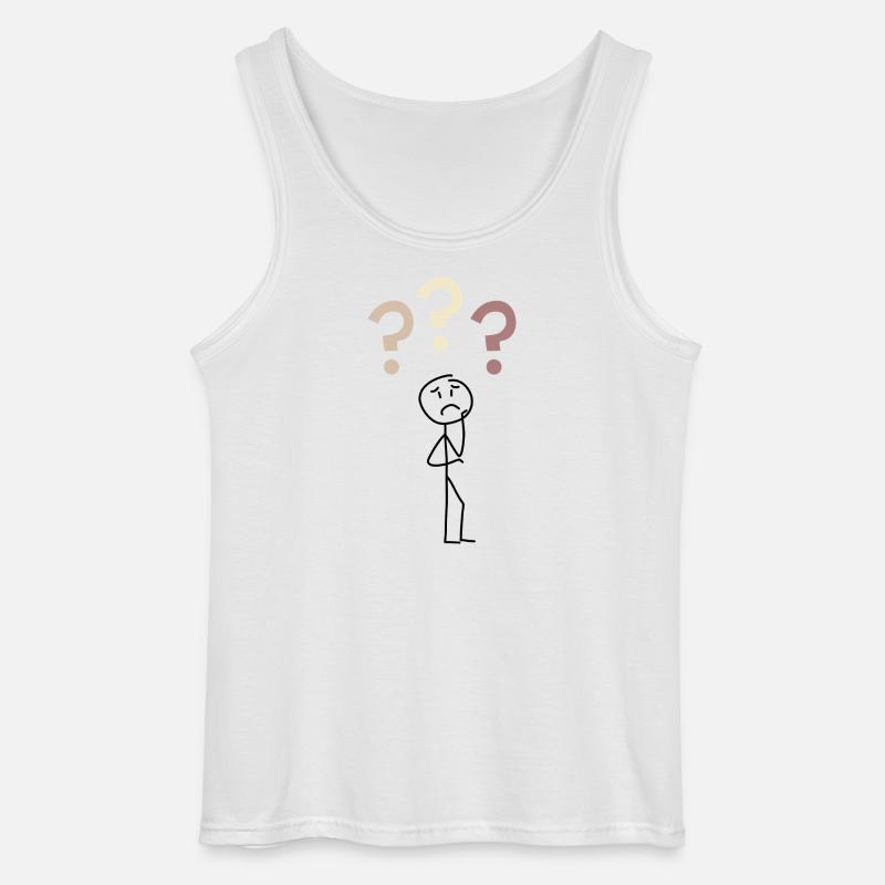 Three Question Marks – Minimal Mystery Design - Gildan Men’s Tank Top - white