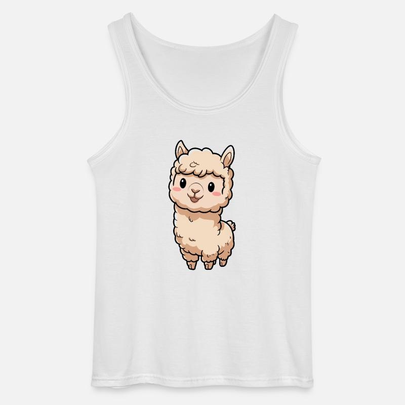 Süße Llama Chibi Alpaca - Gildan Männer Tank Top - Weiß