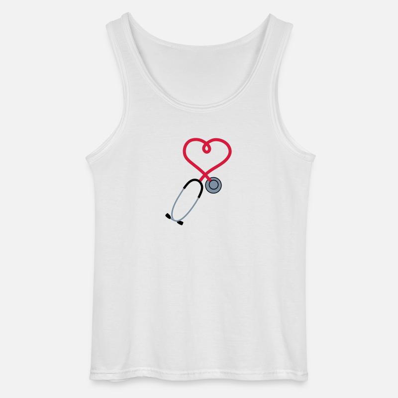Stethoskop_sp7 - Gildan Männer Tank Top - Weiß