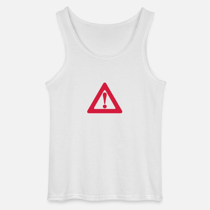 Warndreieck Ausrufezeichen Panel - Gildan Männer Tank Top - Weiß