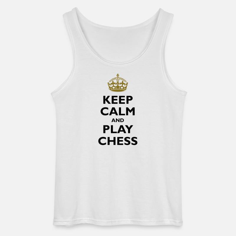 Keep calm and play chess - Gildan Men’s Tank Top - white