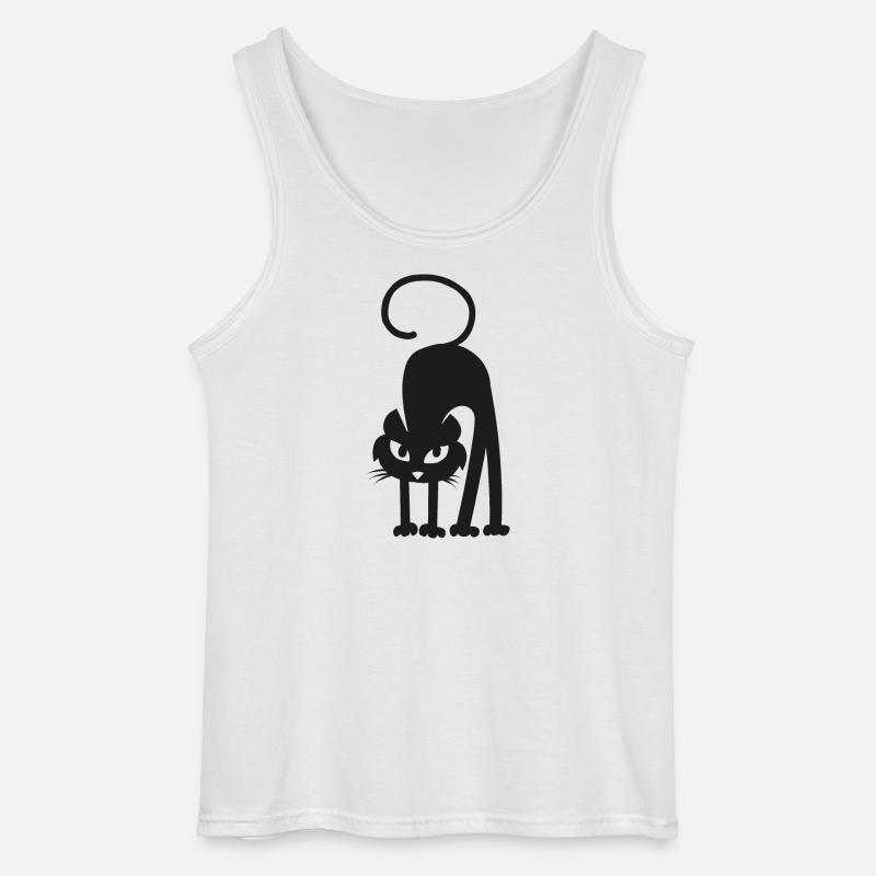 Schwarze Katze - Gildan Männer Tank Top - Weiß