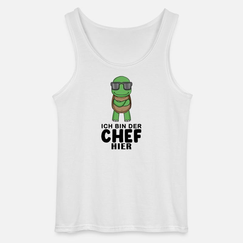 Chef Spruch mit Schildkröte Motiv - Gildan Männer Tank Top - Weiß