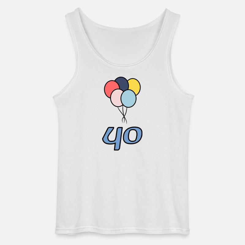 40. 40 ÅR. 40 ÅRS JUBILÆUM. 40 ÅRS JUBILÆUM. - Gildan tanktop til mænd - hvid
