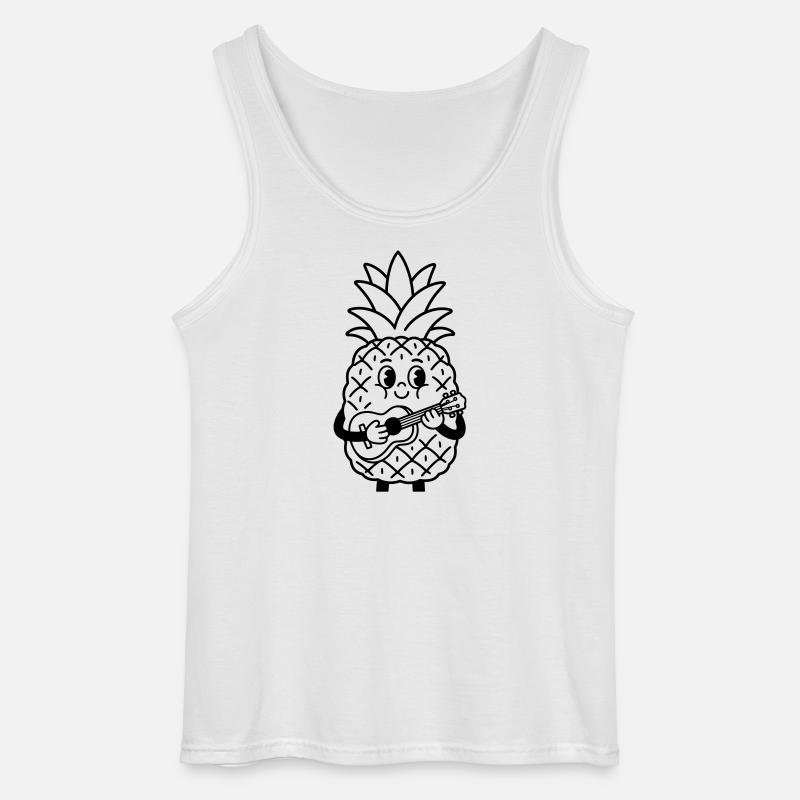 Ananas mit Ukulele - Gildan Männer Tank Top - Weiß
