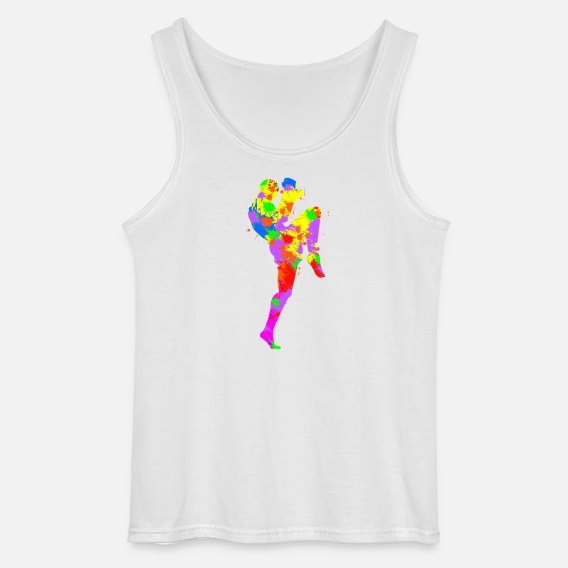 Rainbow Splash Runner - Gildan Men’s Tank Top - white