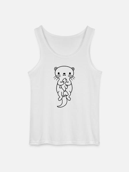 faim d’otter mange du poisson - Débardeur Gildan Homme - blanc