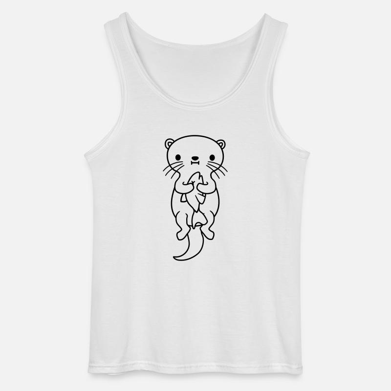 faim d’otter mange du poisson - Débardeur Gildan Homme - blanc