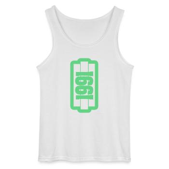 1991 - Gildan Men’s Tank Top - white - Front - AI Model Male 185 dark (185cm)