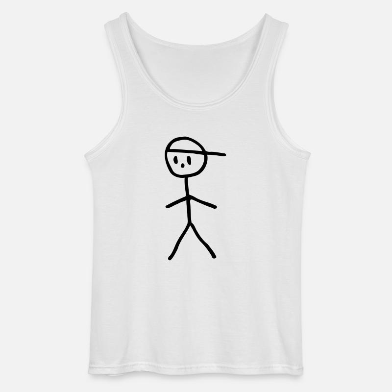 Strichmännchen - Junge - Gildan Männer Tank Top - Weiß
