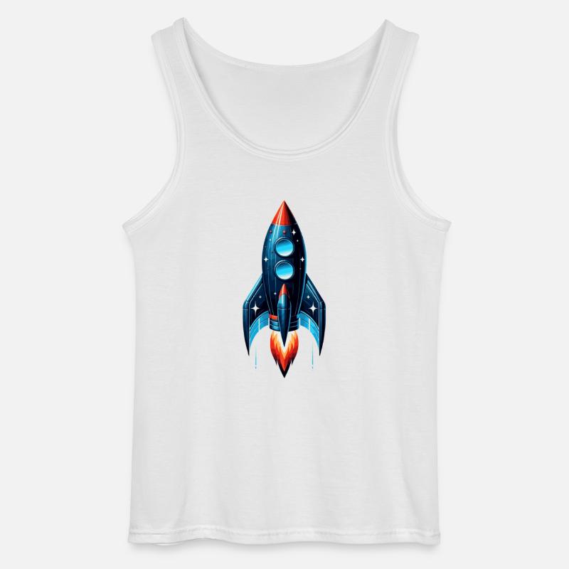 Rakete mit Sternen | Spaceship - Gildan Männer Tank Top - Weiß