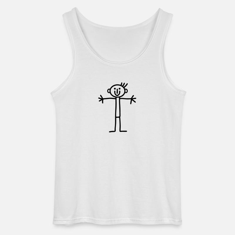 Strichmännchen offenene Arme - Gildan Männer Tank Top - Weiß