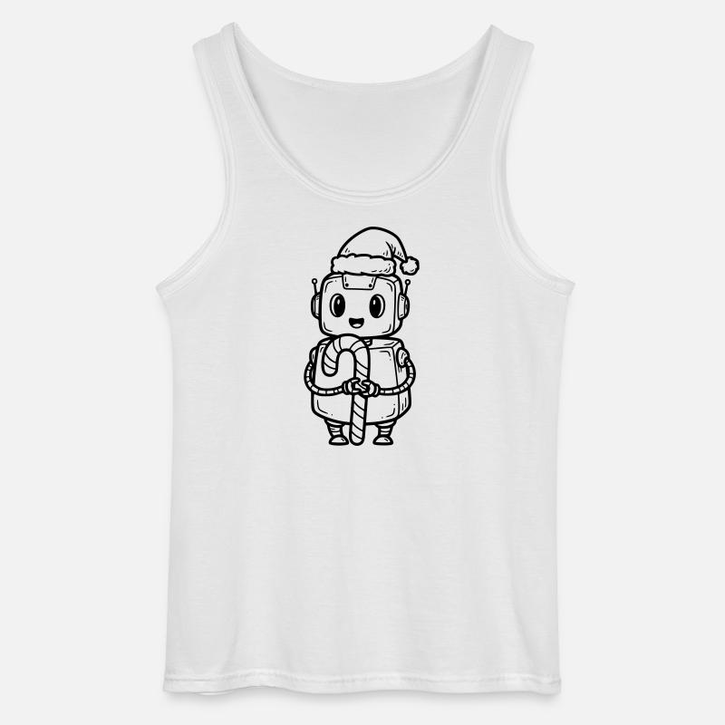 Süßer Weihnachtsjunge mit Geschenk - Gildan Männer Tank Top - Weiß