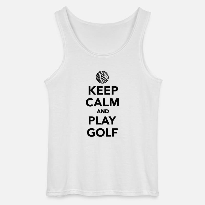 Keep calm and play Golf - Gildan Männer Tank Top - Weiß