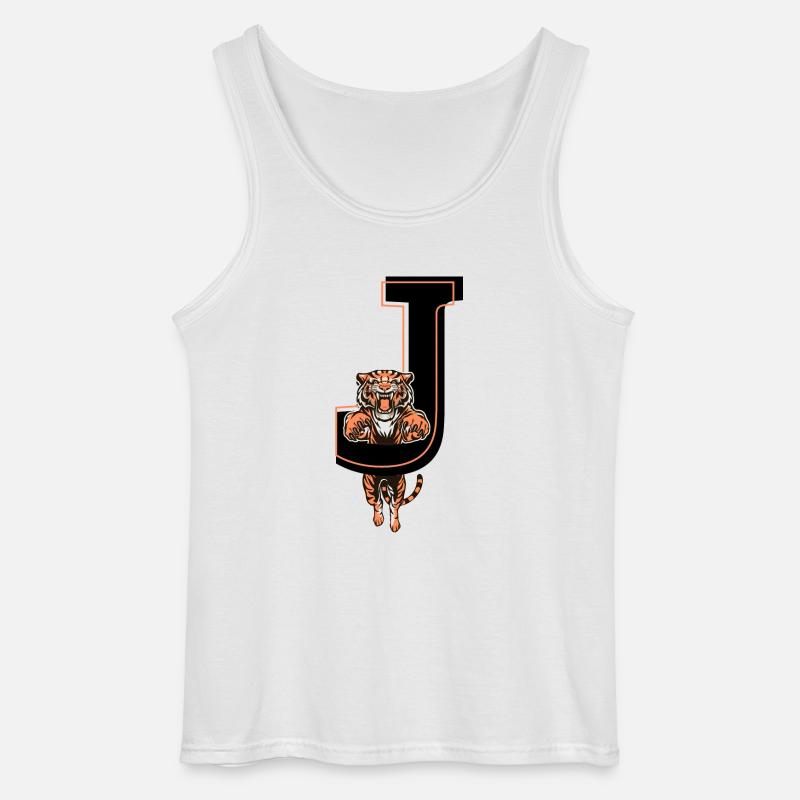 Tiger j Brief - Geschenkidee - Gildan Männer Tank Top - Weiß