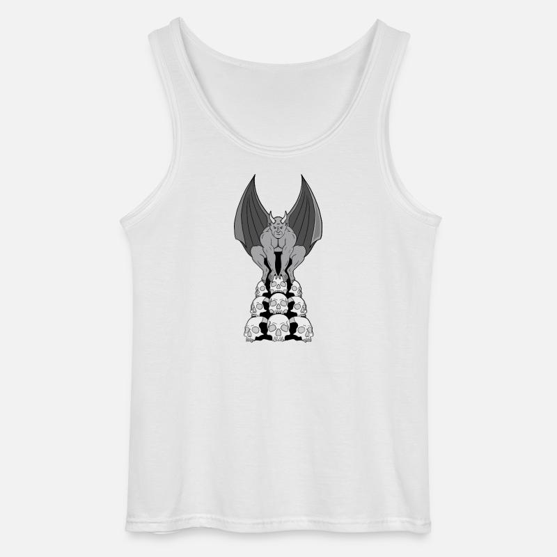 Gargoyle Dämon über Schädeln - Gildan Männer Tank Top - Weiß