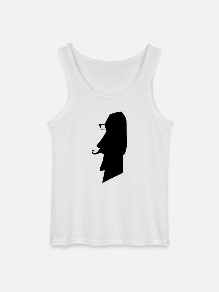 moai_hipster_02 - Gildan Men’s Tank Top - white