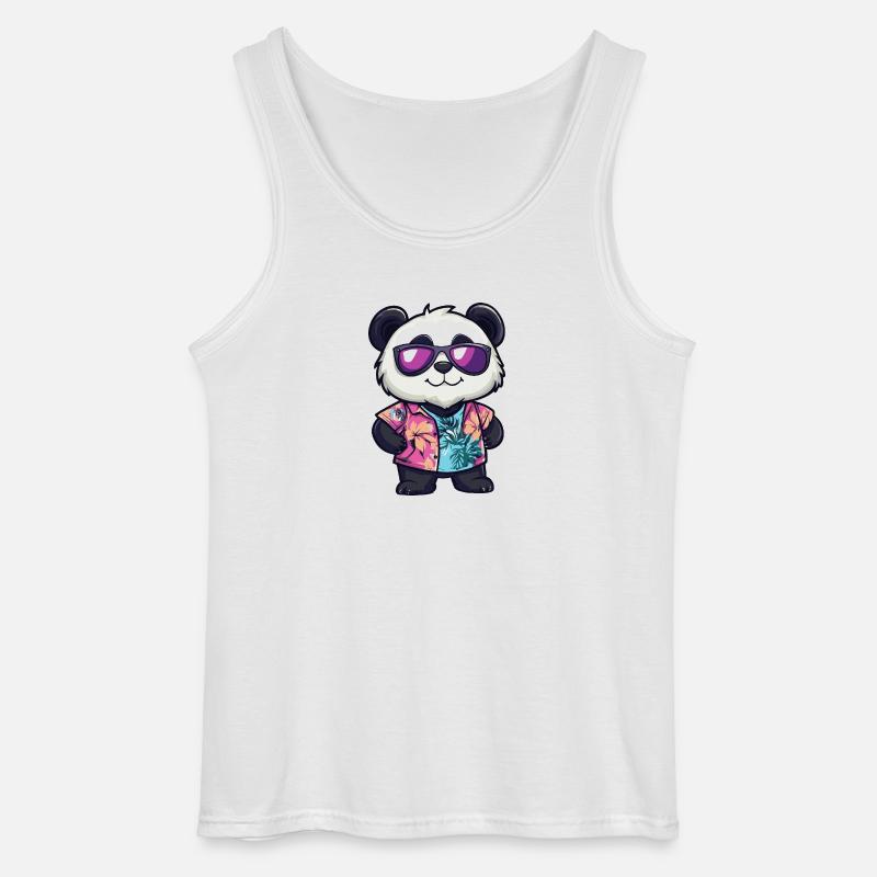 Panda Comic Urlaub - Gildan Männer Tank Top - Weiß