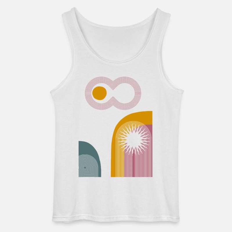 Pink Infinity Sun Abstrakter Bogen-Grafik - Gildan Männer Tank Top - Weiß