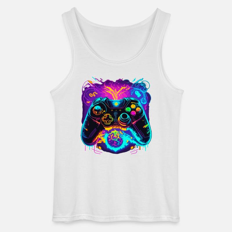 Power Graffiti Gaming Controller - Gildan Männer Tank Top - Weiß