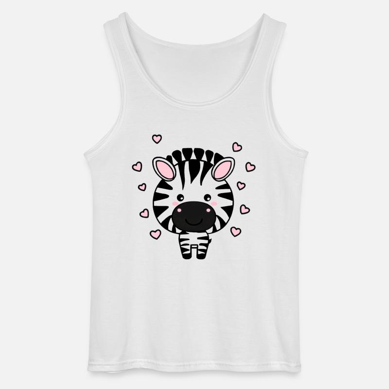 Süßes Zebra mit Herzchen - Gildan Männer Tank Top - Weiß