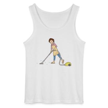 Nettoyage Nettoyage Nettoyage dame balai wischmop61 - Débardeur Gildan Homme - blanc - Devant - AI Model Male 185 dark (185cm)