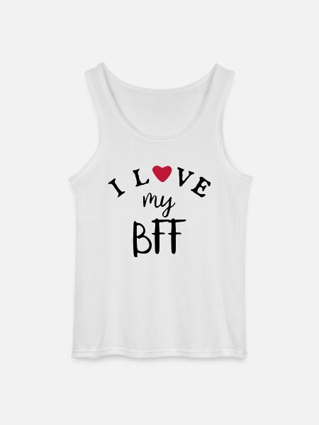 best friends theme - I love - I love my BFF - Gildan Men’s Tank Top - white