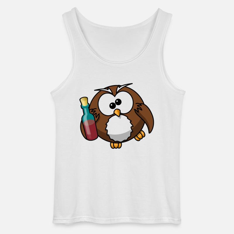 Besoffene Eule - Gildan Männer Tank Top - Weiß