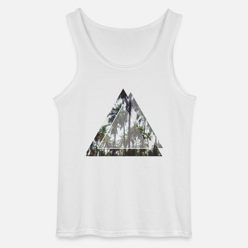 Triangular palm trees - Gildan Men’s Tank Top - white