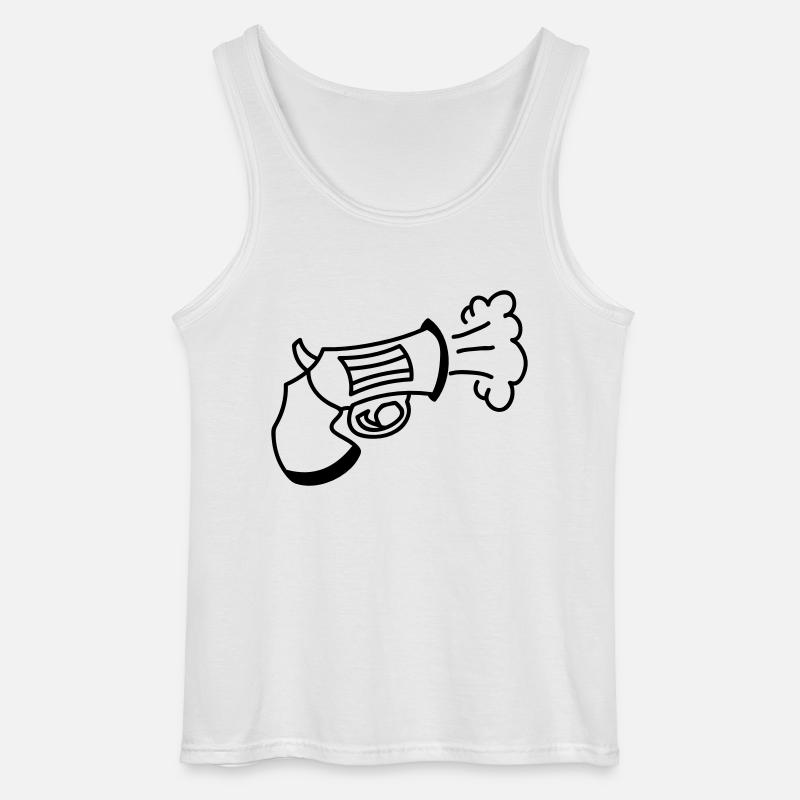 Pistole - Gildan Männer Tank Top - Weiß