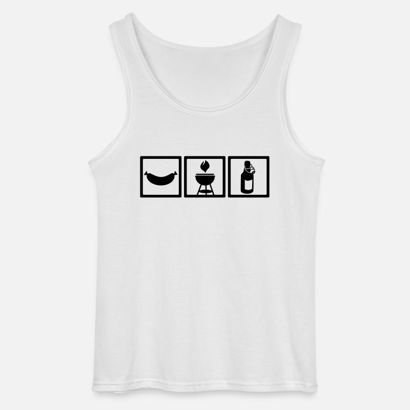 Grillen - Gildan Männer Tank Top - Weiß