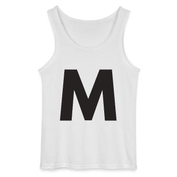 M - Gildan Männer Tank Top - Weiß - Vorne - AI Model Male 185 dark (185cm)