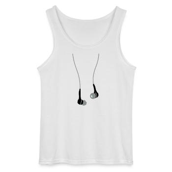 Écouteurs - Débardeur Gildan Homme - blanc - Devant - AI Model Male 185 dark (185cm)