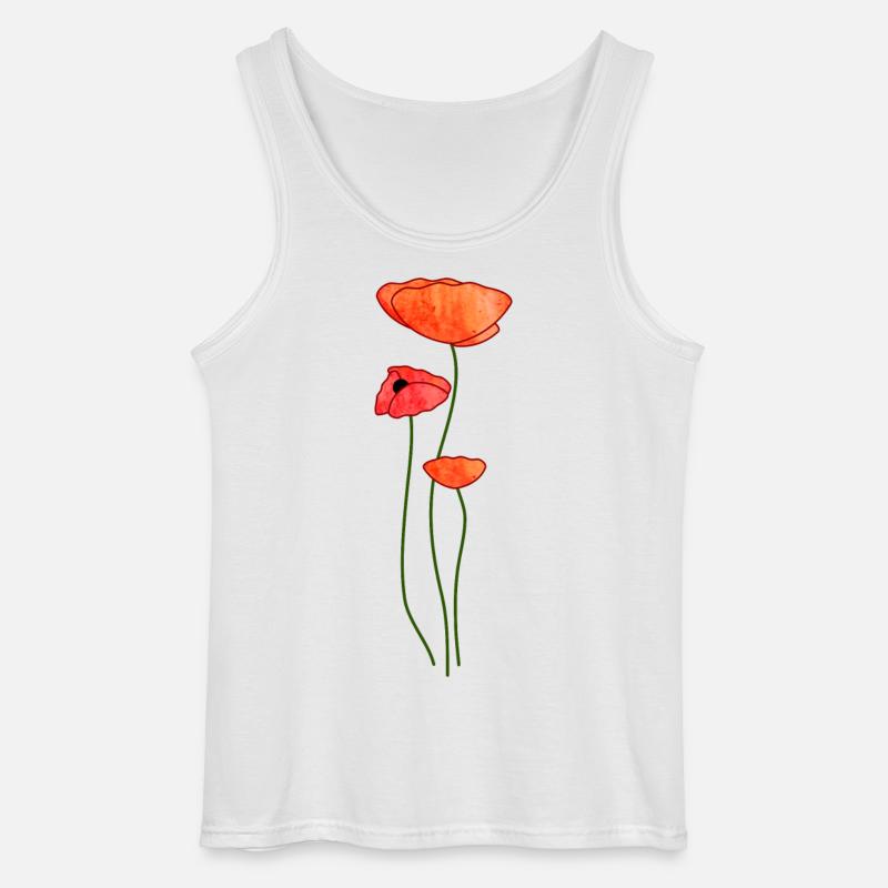 Drei Mohnblüten - Gildan Männer Tank Top - Weiß