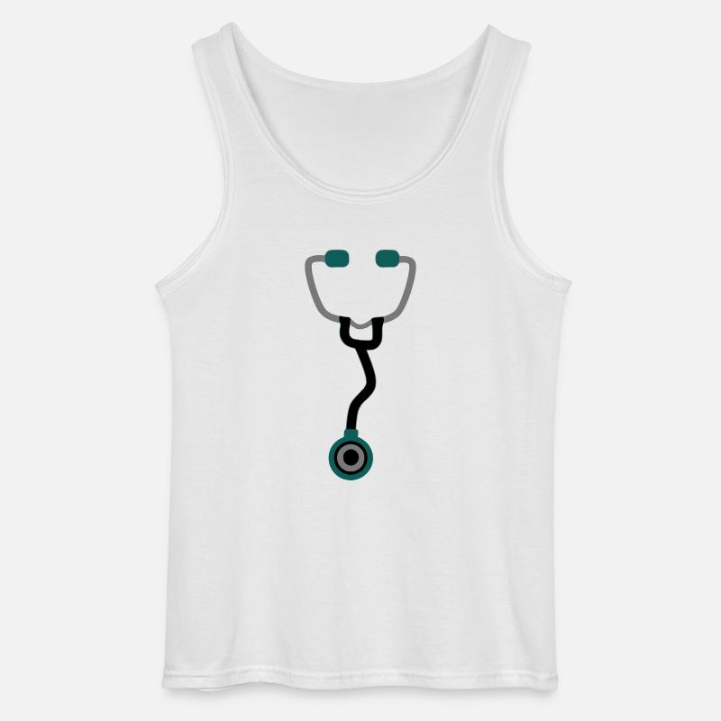 Stetoskop - Gildan Männer Tank Top - Weiß