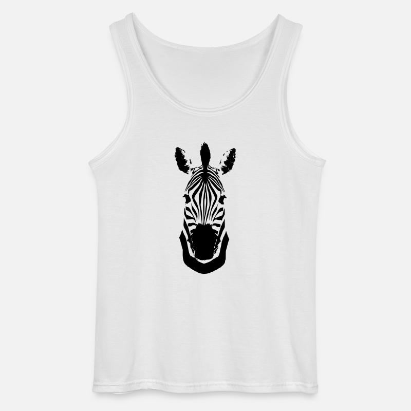 Zebra - Gildan Männer Tank Top - Weiß