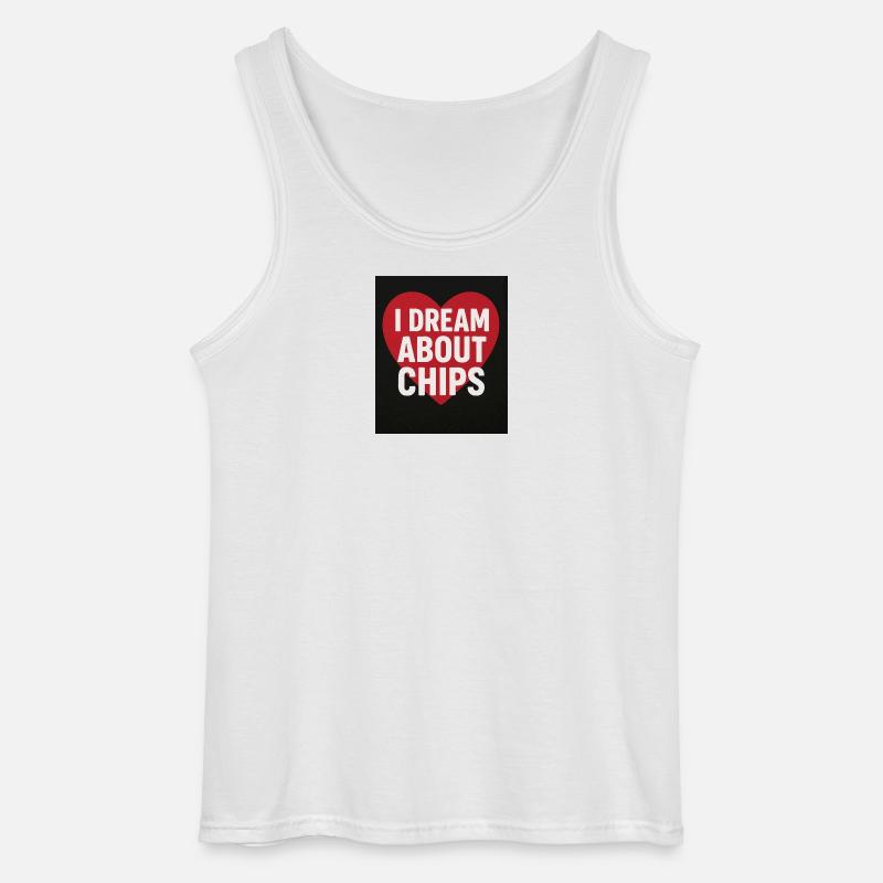 Ich träume von Chips Heart - Gildan Männer Tank Top - Weiß