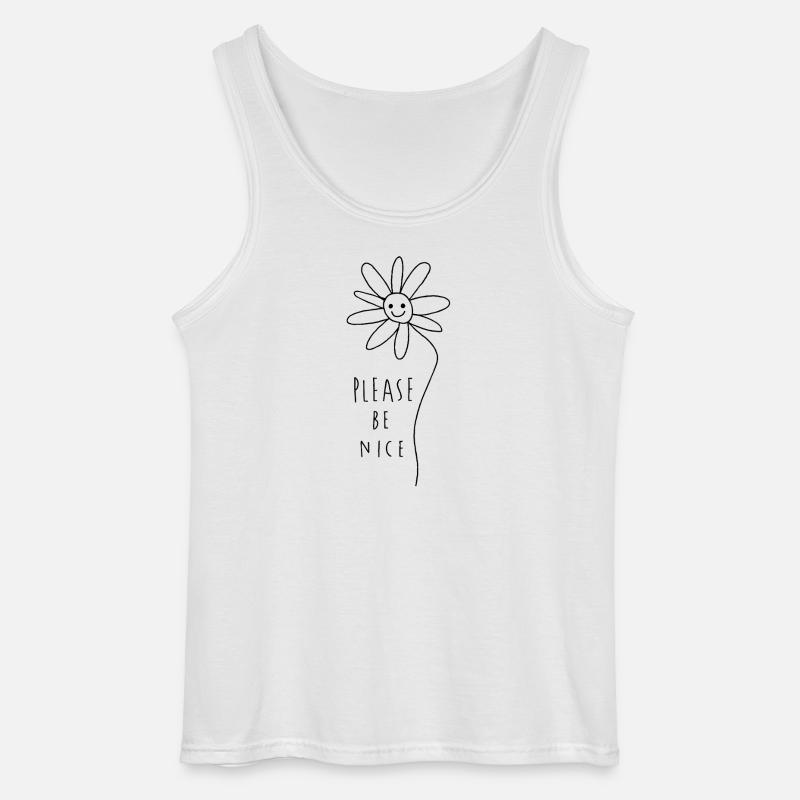 Please be nice – Freundliches Minimal Statement - Gildan Männer Tank Top - Weiß