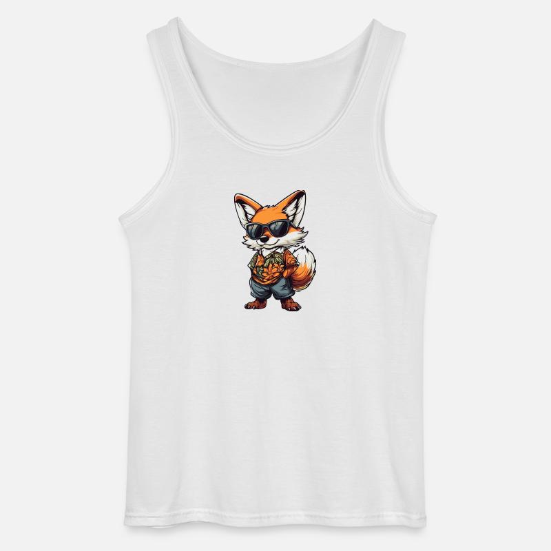 Fuchs Comic Urlaub - Gildan Männer Tank Top - Weiß
