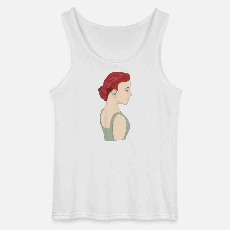 Mädchen mit einem Hörgerät - Gildan Männer Tank Top - Weiß