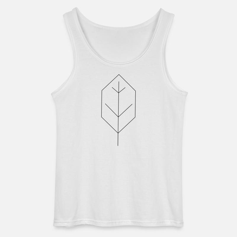 blatt kontur - Gildan Männer Tank Top - Weiß