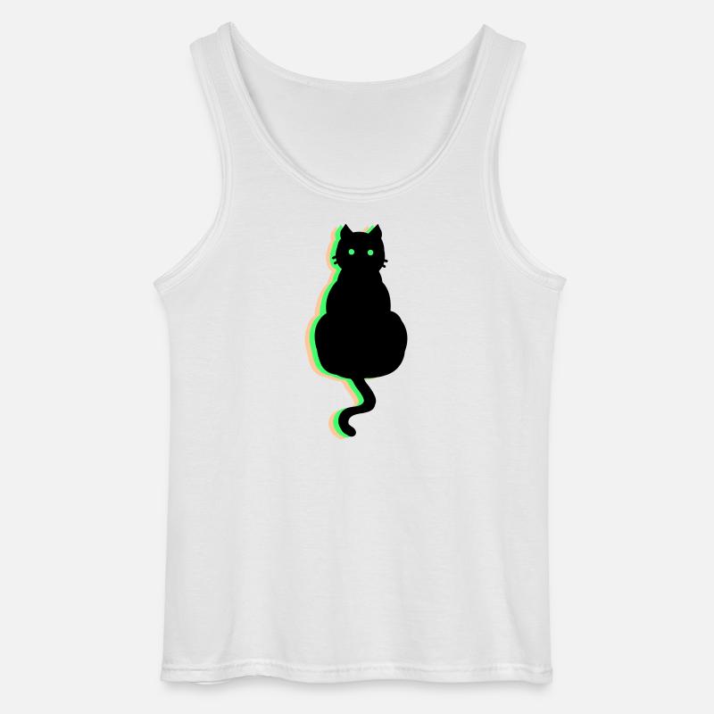 Neon Katze - Gildan Männer Tank Top - Weiß