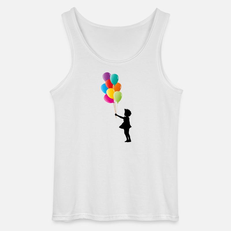 Mädchen mit bunten Luftballons - Gildan Männer Tank Top - Weiß