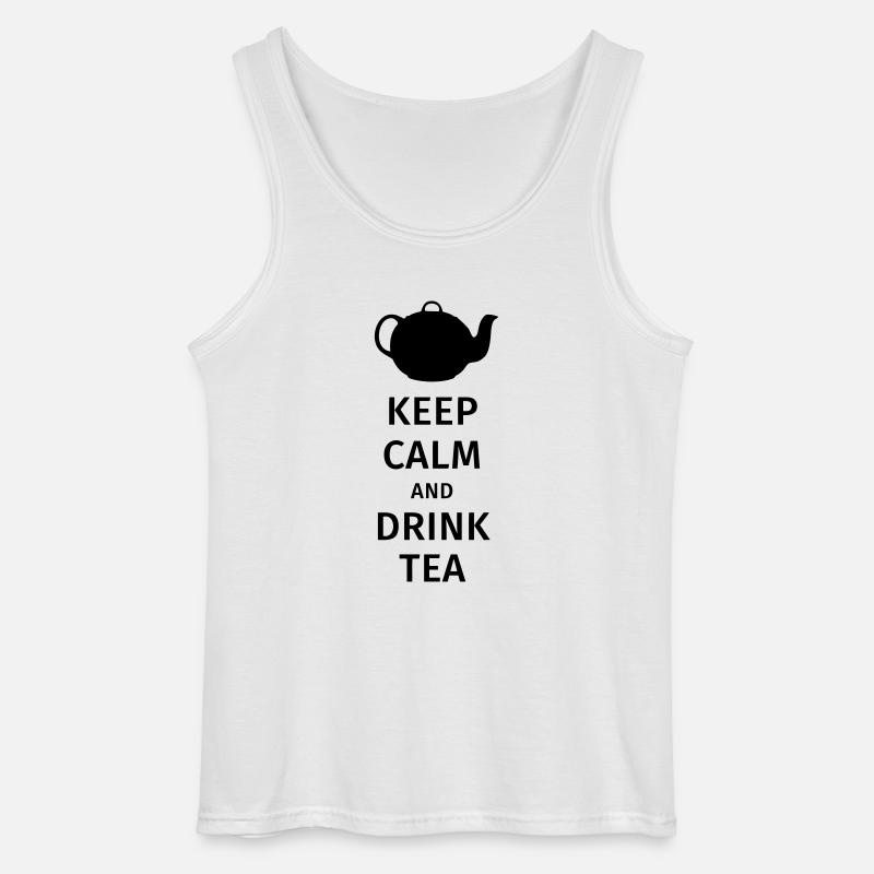 keep calm and drink tea - Gildan Männer Tank Top - Weiß