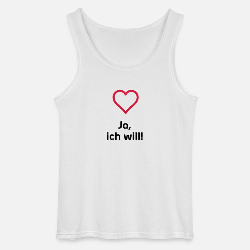 Ja ich will - Gildan Männer Tank Top - Weiß