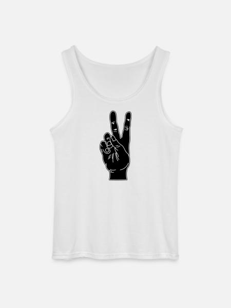 Black hand gesture peace - Gildan Men’s Tank Top - white