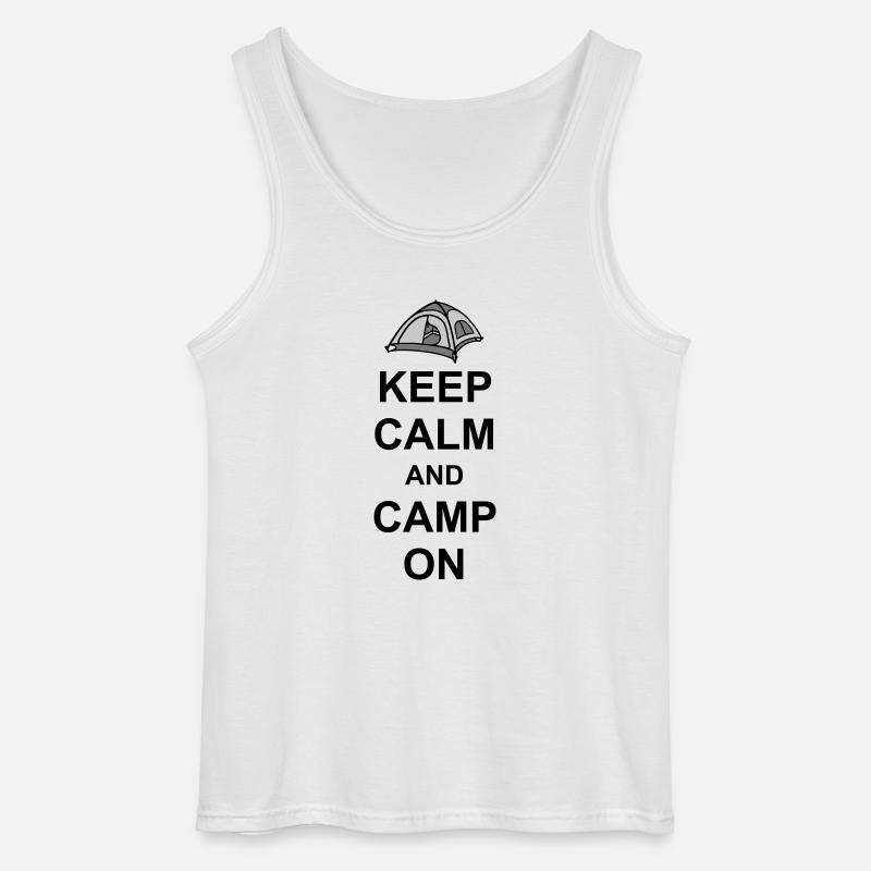 Keep Calm Camp On - Gildan Männer Tank Top - Weiß