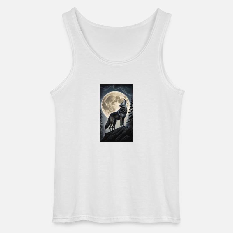 Wolf - Gildan Männer Tank Top - Weiß