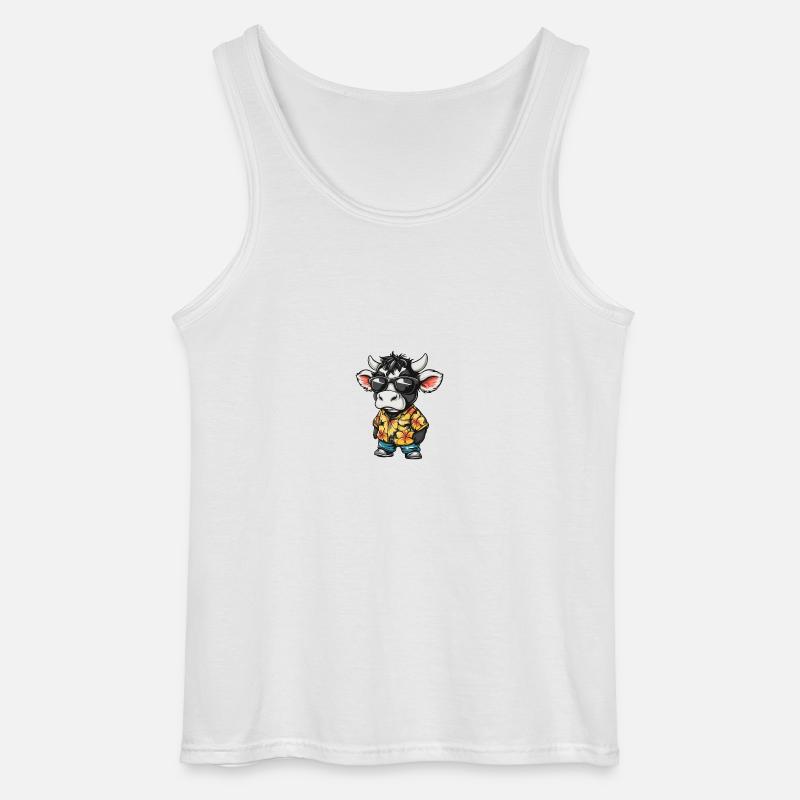 Kuh Comic Cool Sommer - Gildan Männer Tank Top - Weiß